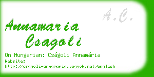 annamaria csagoli business card